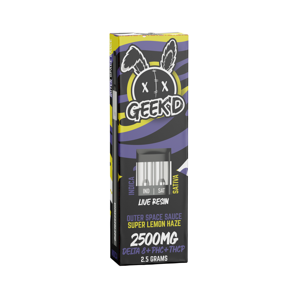 GEEK'D | Full-Spec 2.5 G Disposable Vape - 2500mg : OUTER SPACE SAUCE & SUPER LEMON HAZE