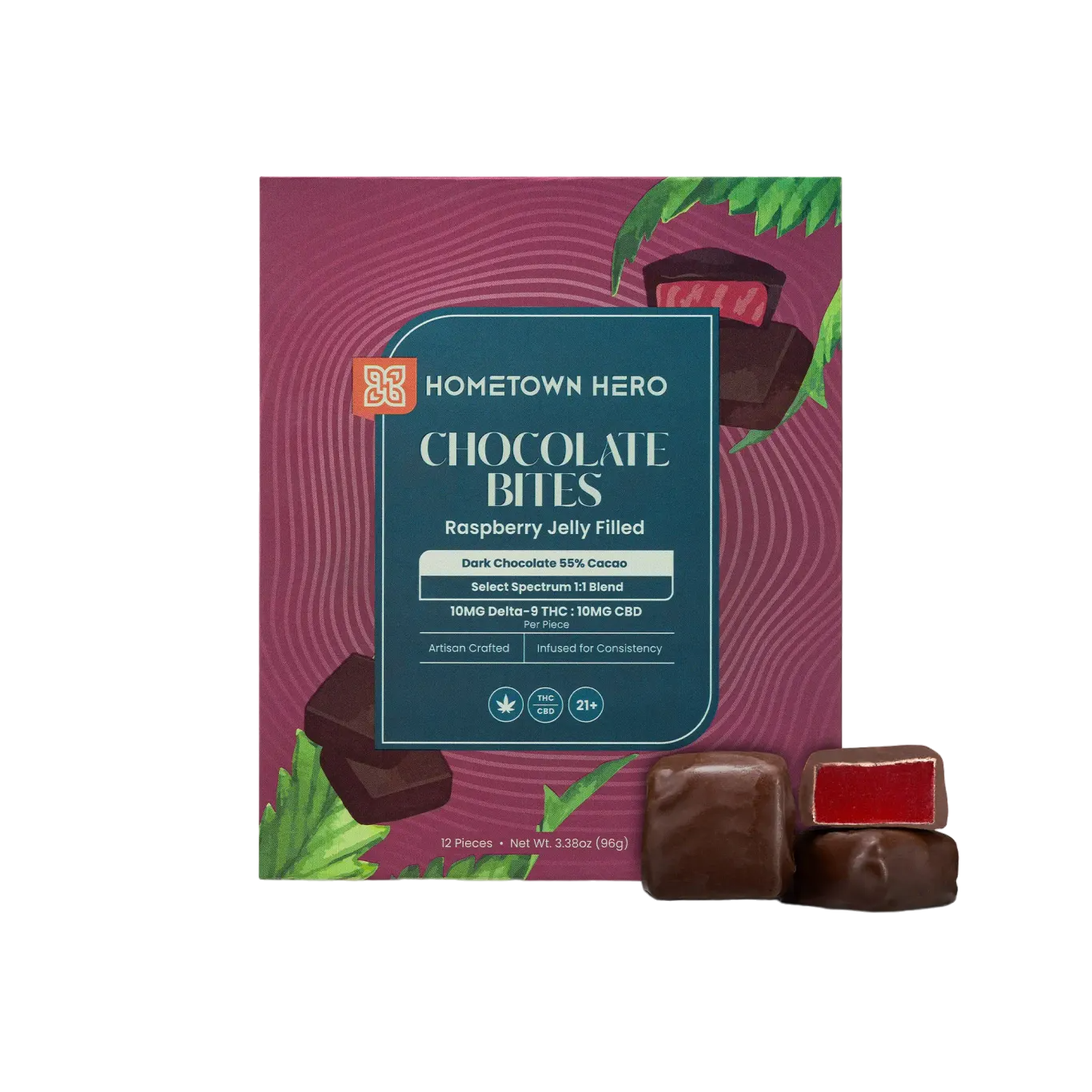 Hometown Hero | Raspberry Chocolate Bites - 10mg Each (12ct)