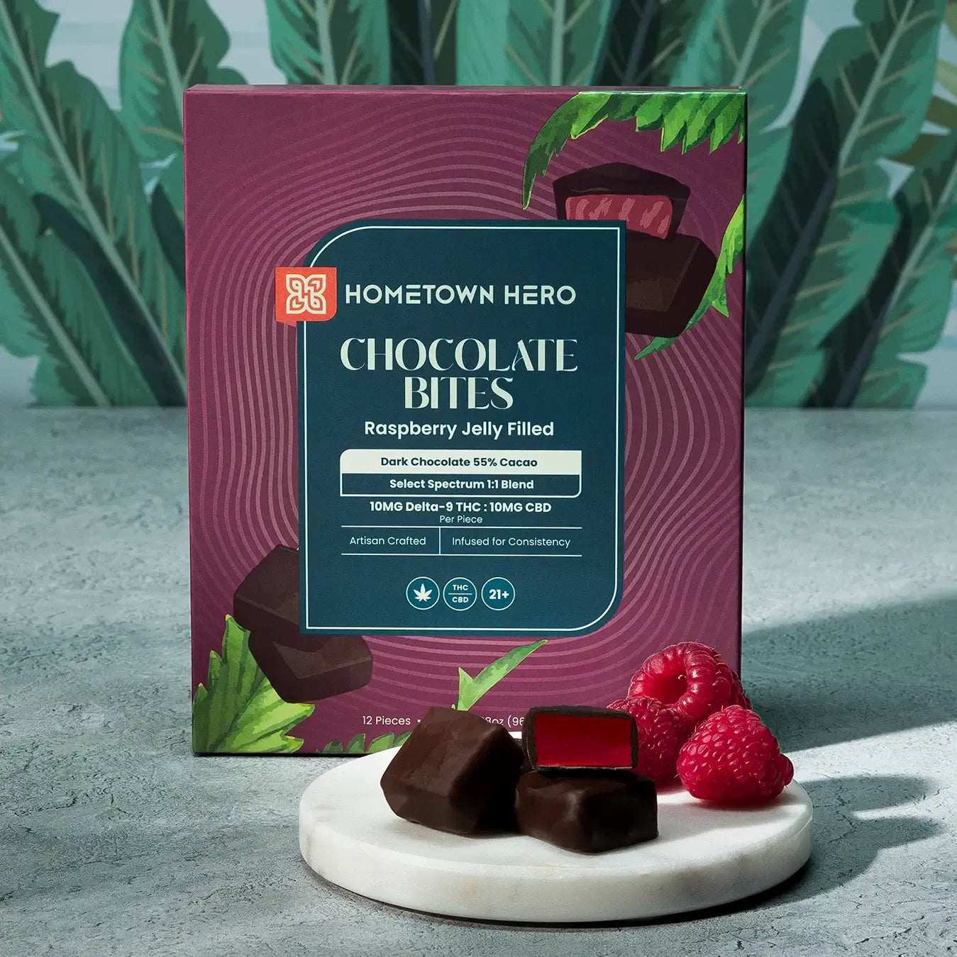 Hometown Hero | Raspberry Chocolate Bites - 10mg Each (12ct)