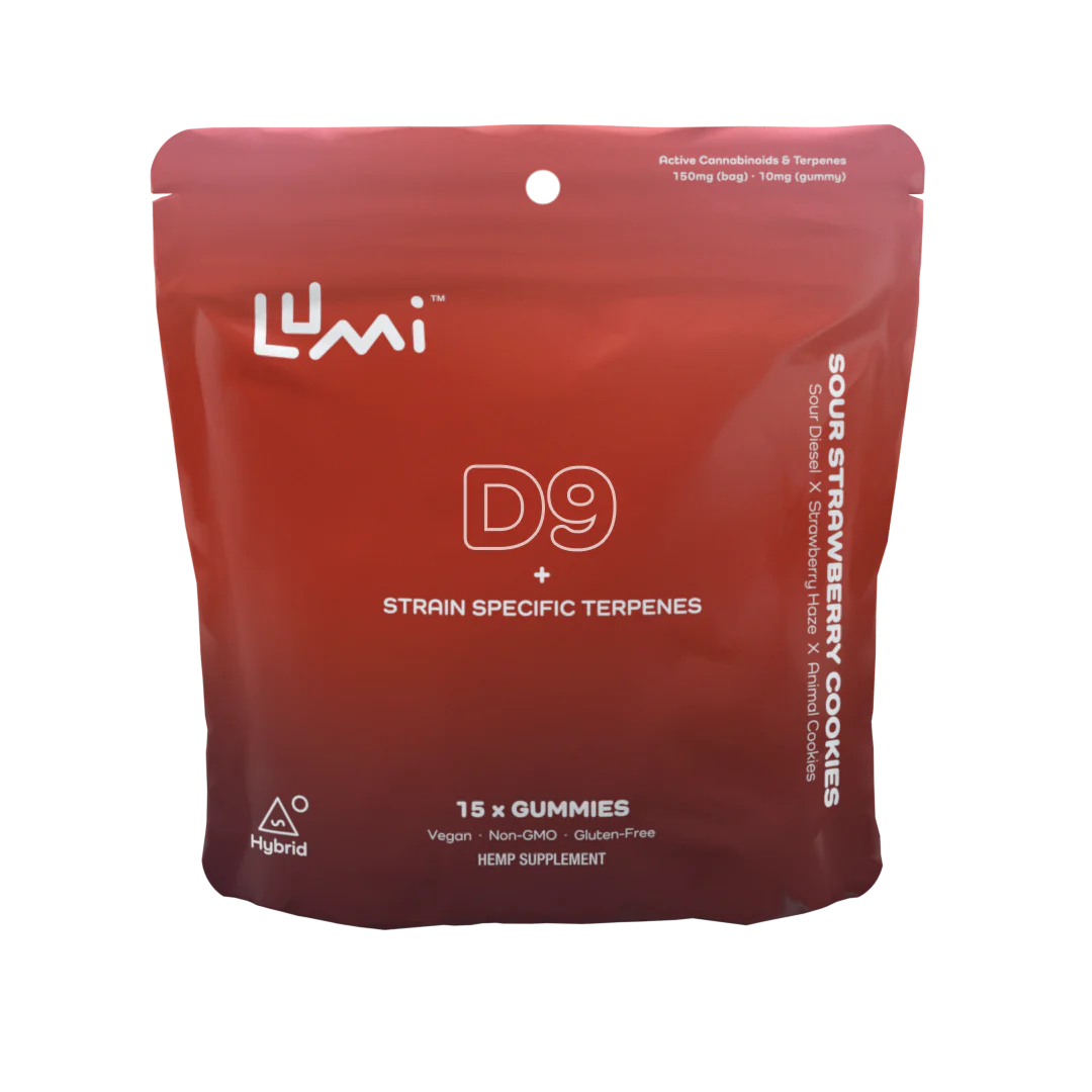 LUMI LABS | D9 Hemp Gummies - Sour Strawberry Cookies : HYBRID